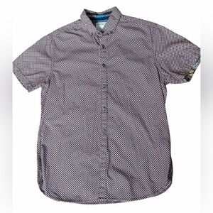 Denim & Flower Ricky Singh men’s short sleeve button down shirt size Medium